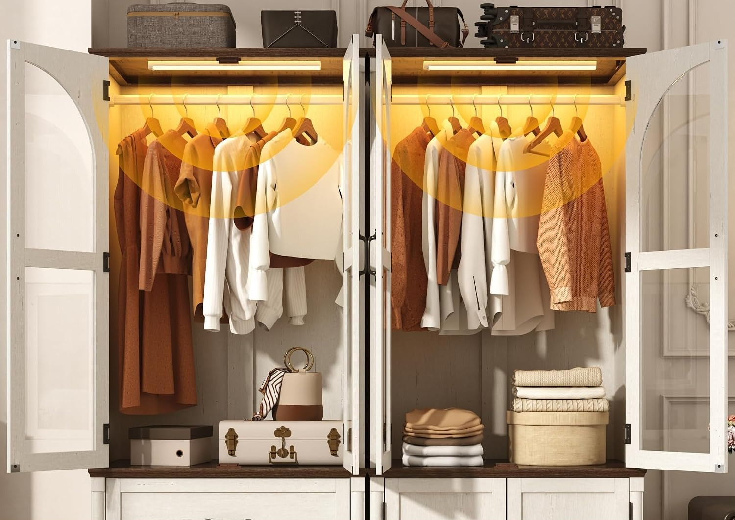 Tall Farmhouse Armoire Wardrobe Closet