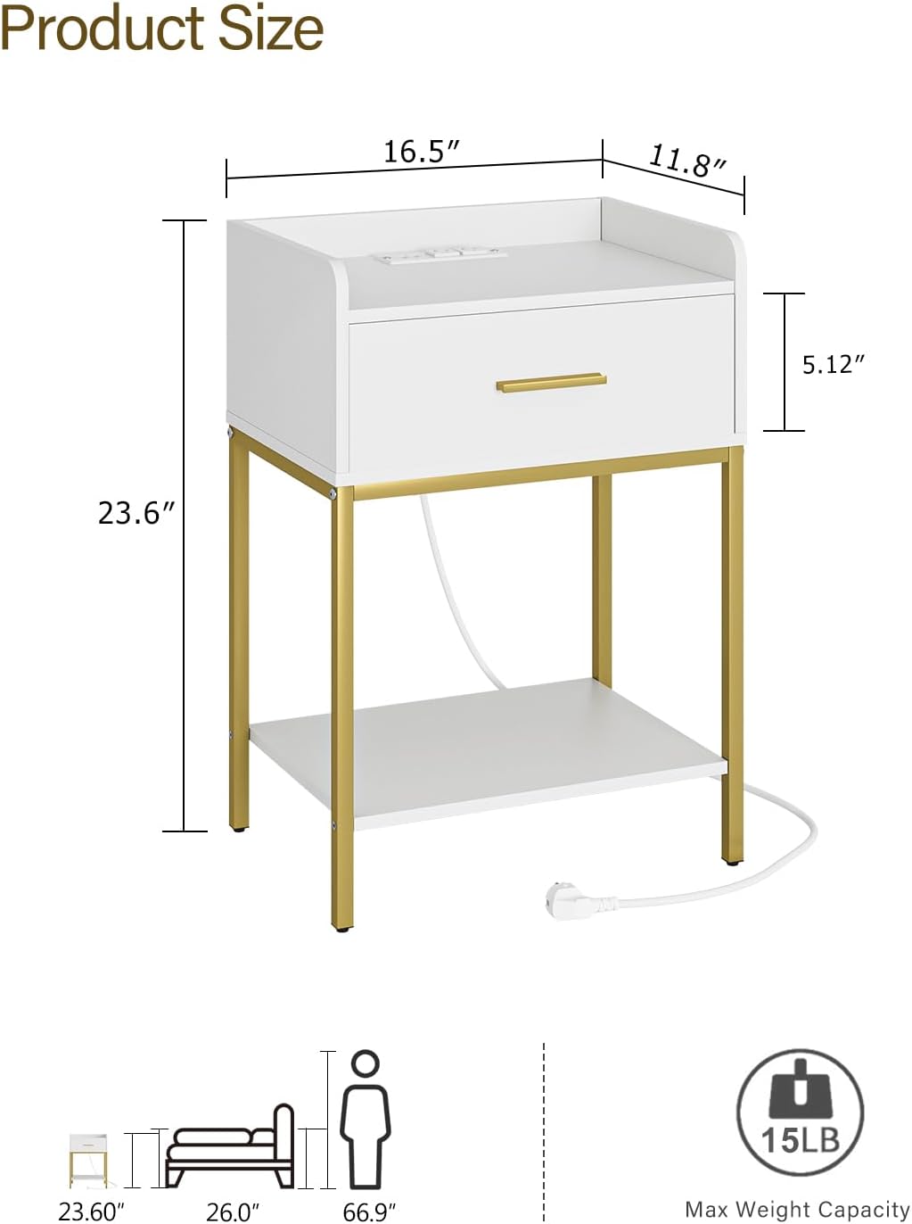 Charging Station Nightstand