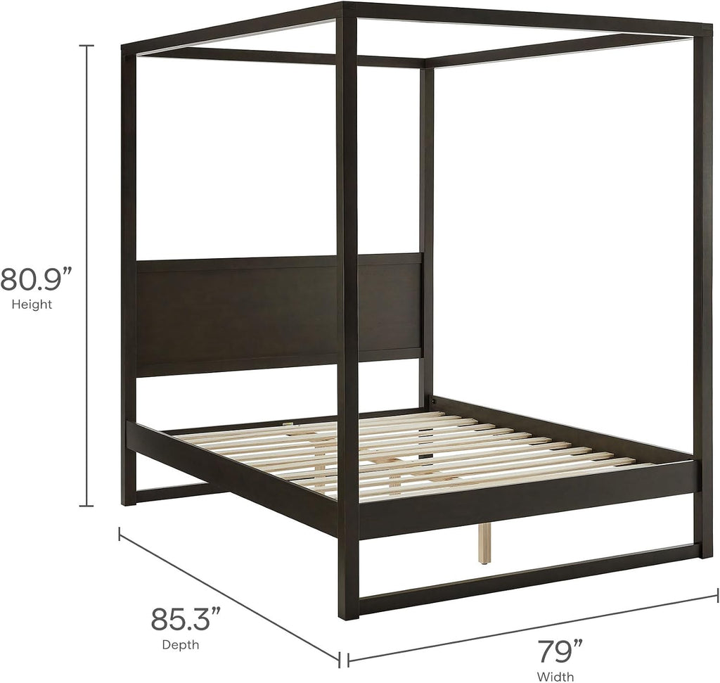 Alva King 4-Post Wood Canopy Bed