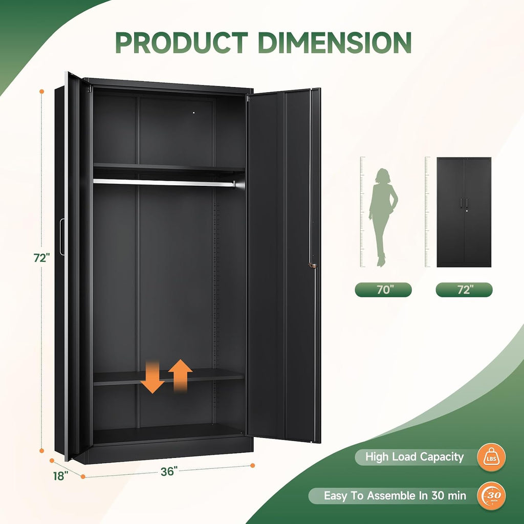 Metal Wardrobe Cabinets with Lock