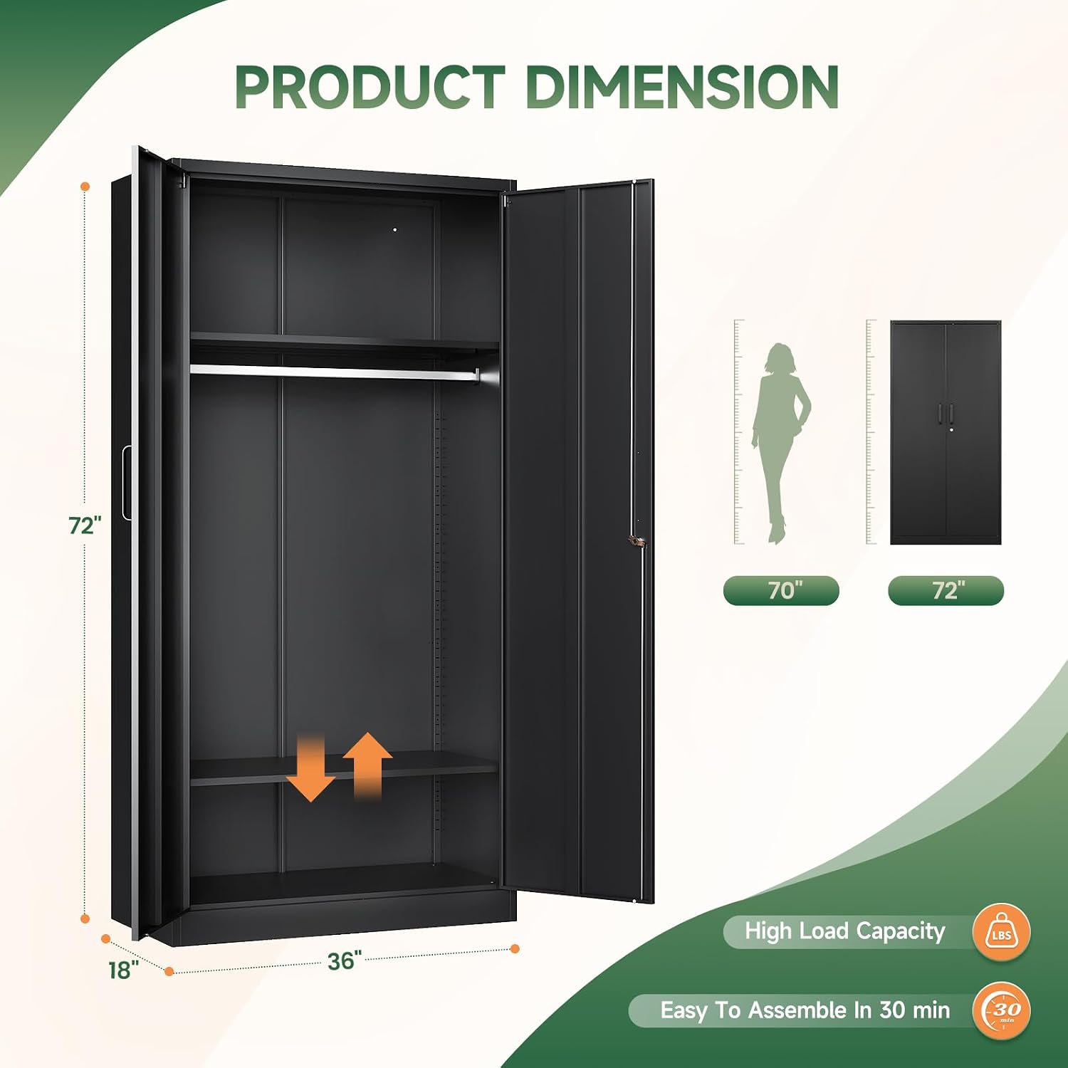 Metal Wardrobe Cabinets with Lock
