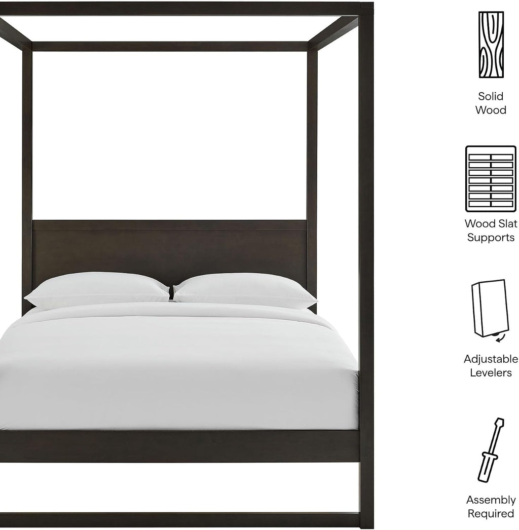 Alva King 4-Post Wood Canopy Bed