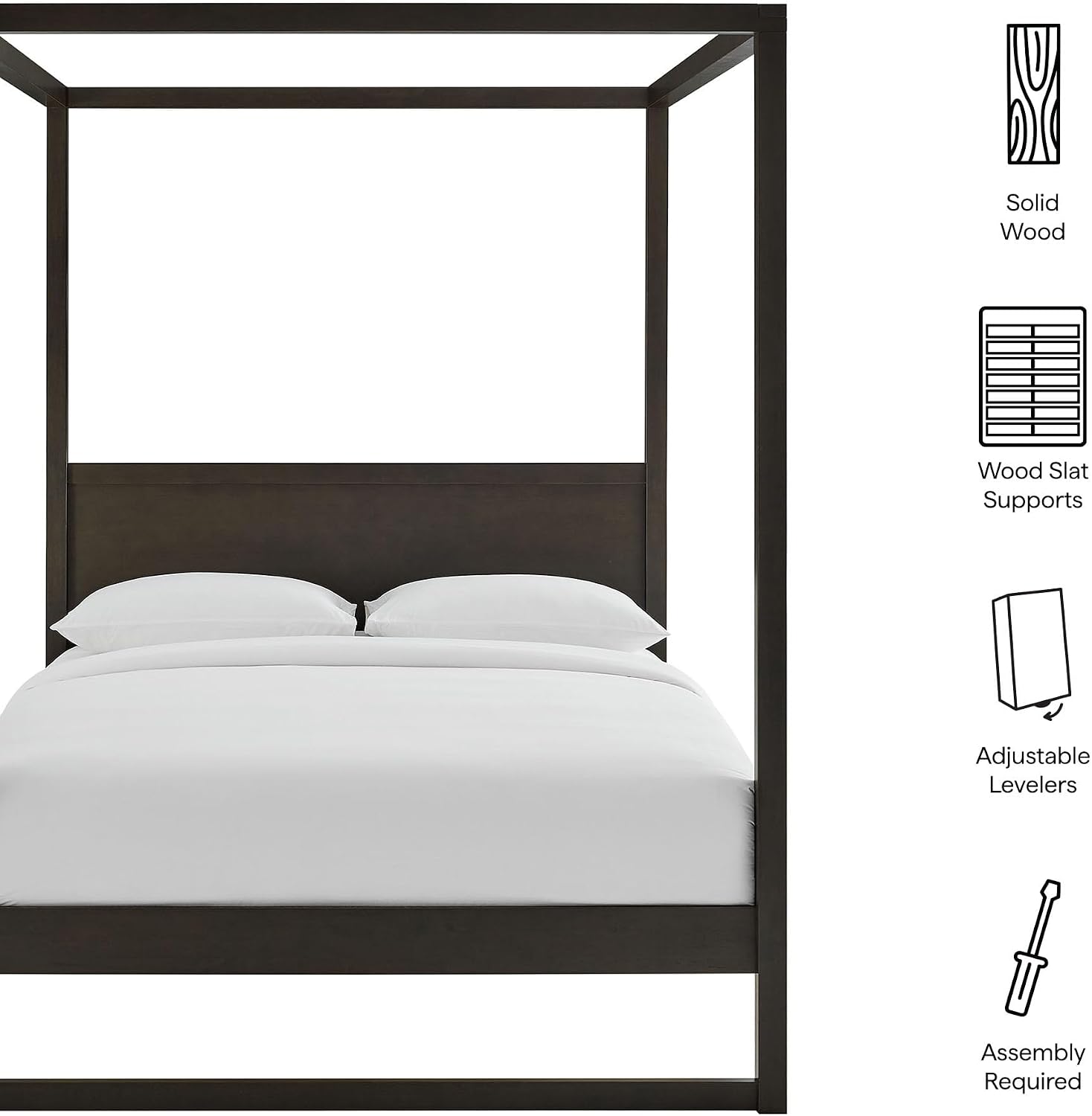 Alva King 4-Post Wood Canopy Bed