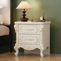 Vintage Carved 2 Drawers Nightstand