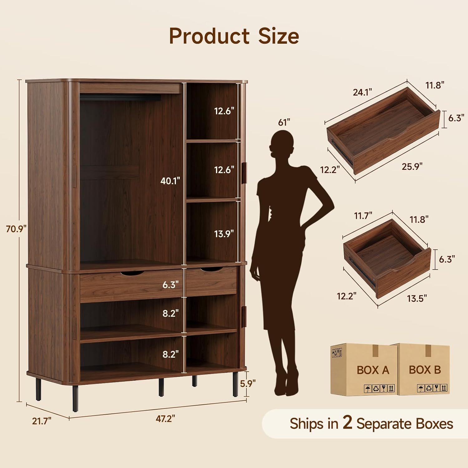 Wardrobe Closet with Sliding Doors