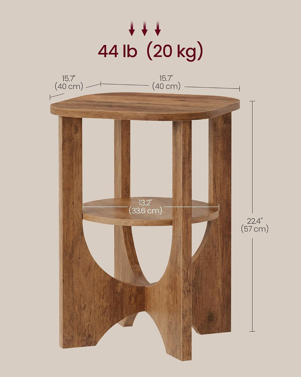2 Tier Side Table Nightstand