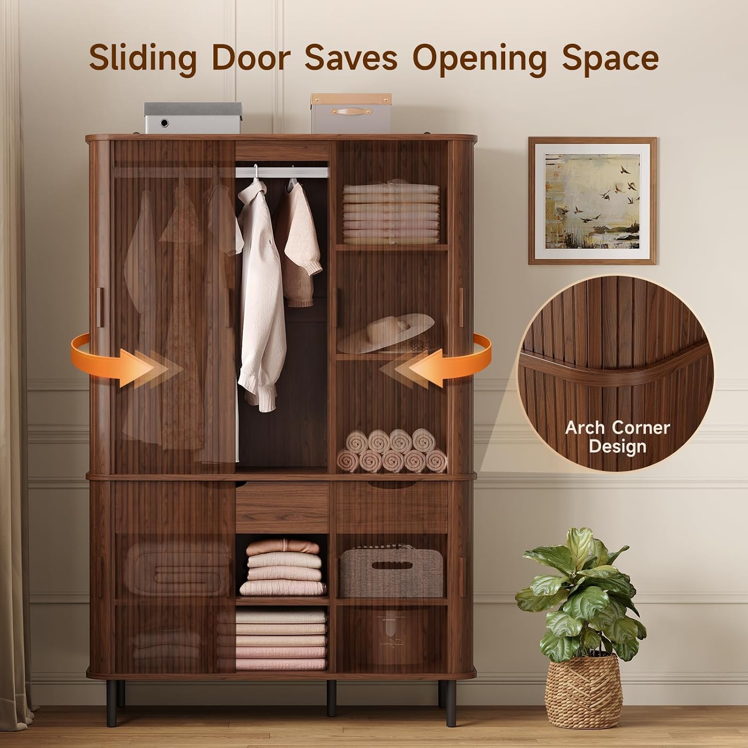 Wardrobe Closet with Sliding Doors