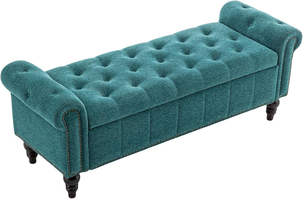 58" Upholstered Storage Bench