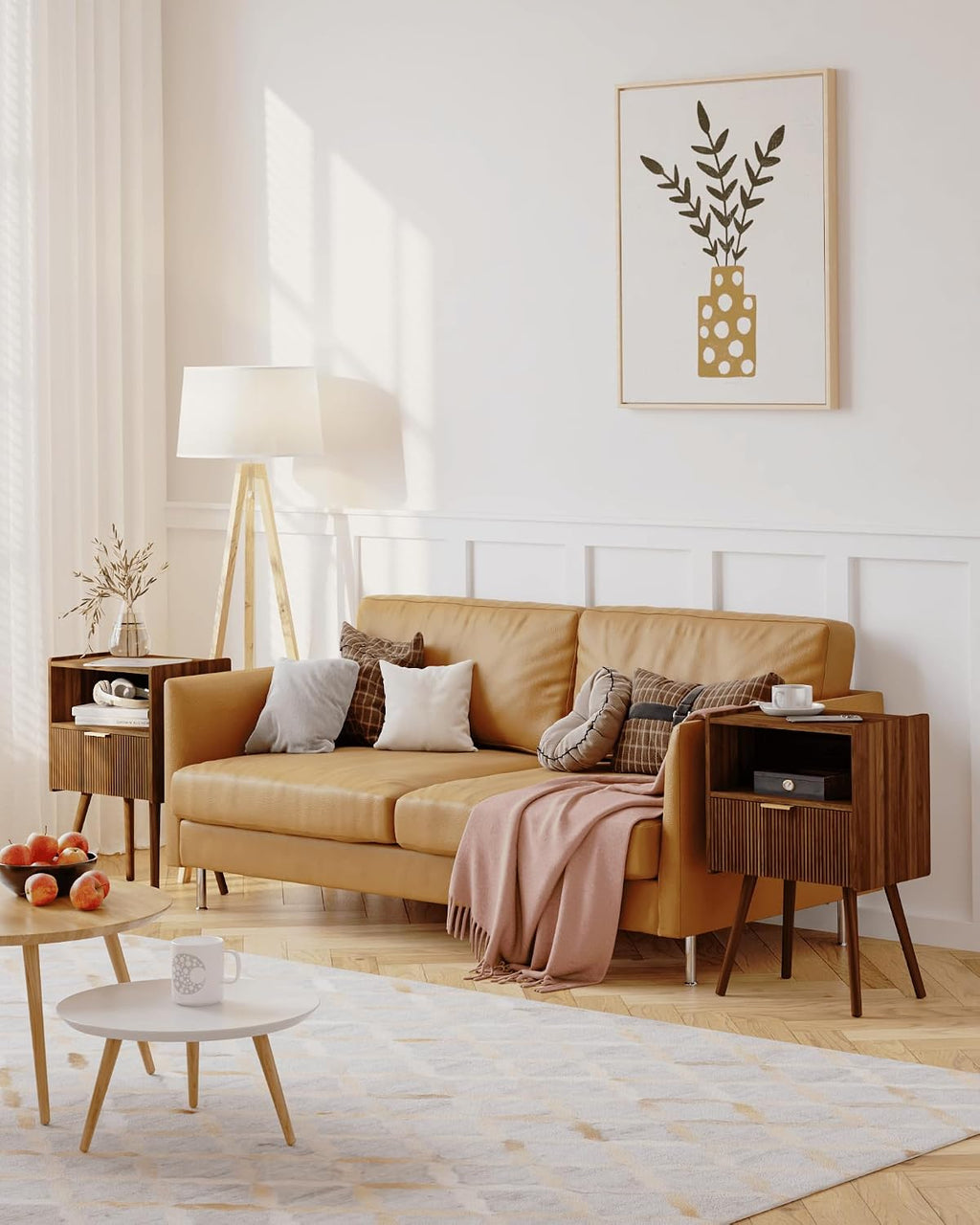 Modern Drawer Nightstand With Open Shelf