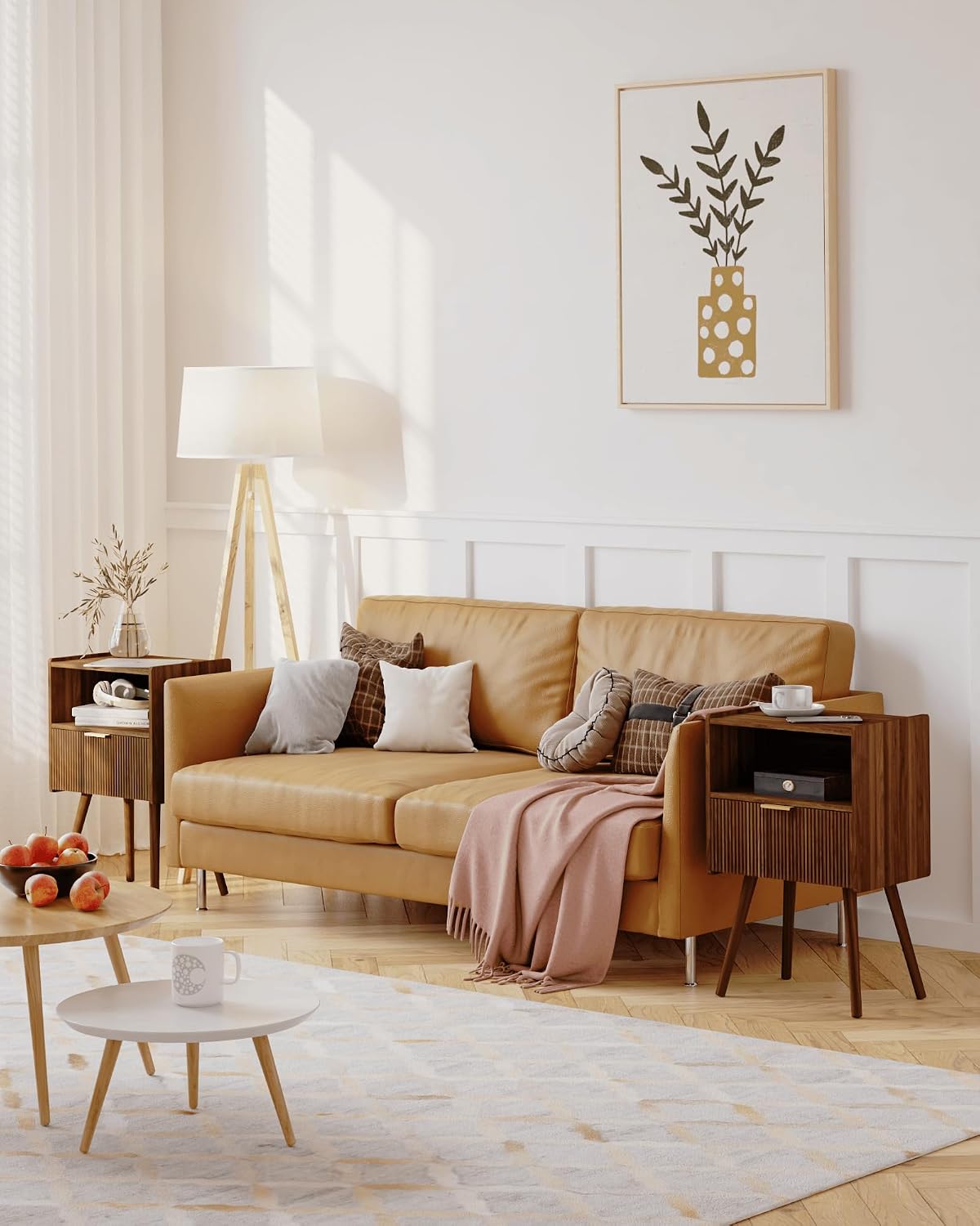 Modern Drawer Nightstand With Open Shelf