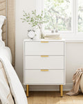 3 Drawers Fluted Nightstand