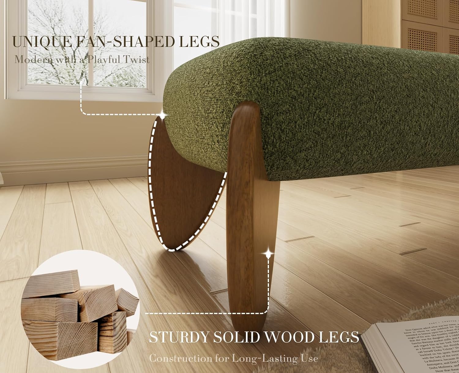 Green End of Bed Bench