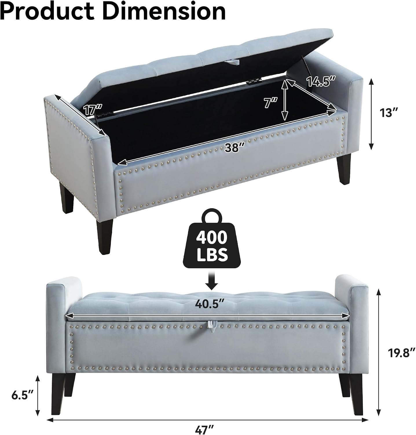 Velvet Storage Bench