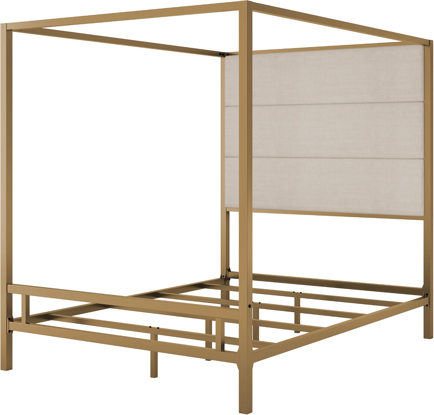 Queen 4-Post Velvet Canopy Bed Frame