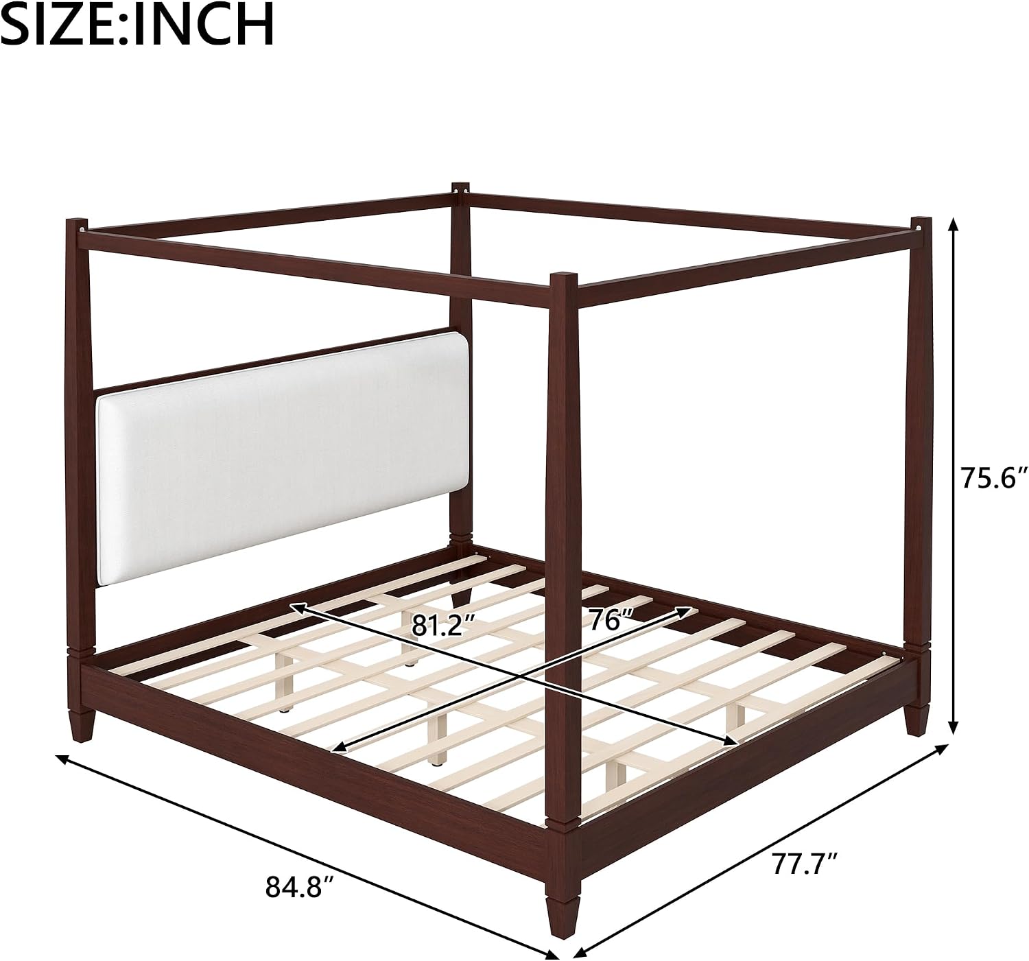 King Wooden Canopy Bed