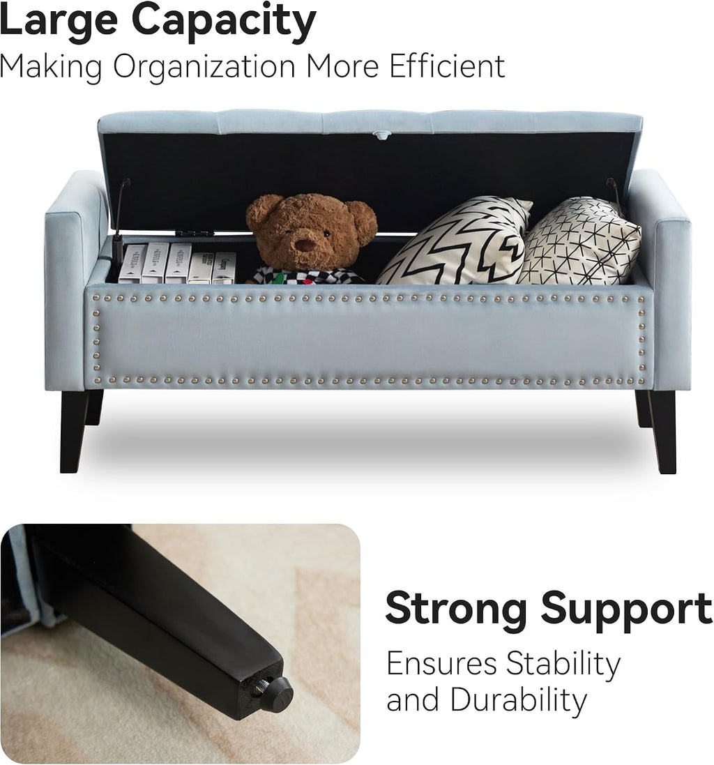 Velvet Storage Bench