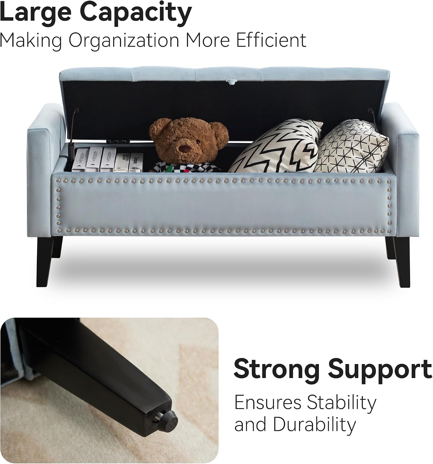 Velvet Storage Bench