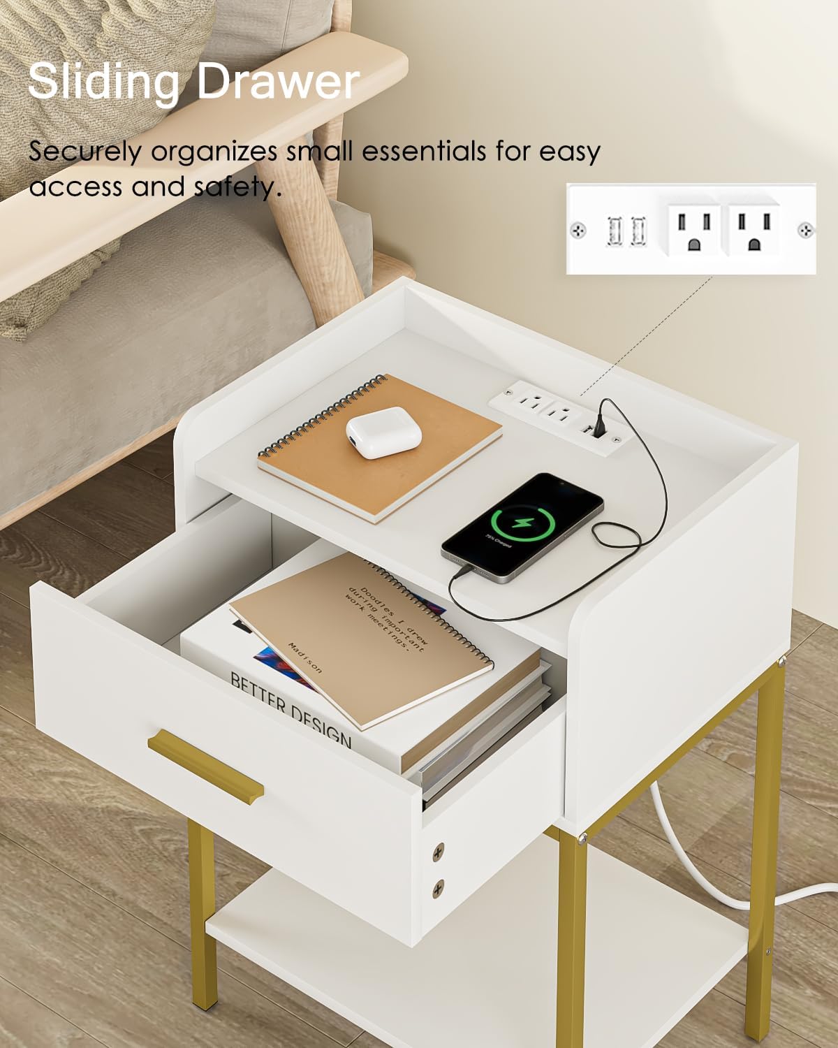 Charging Station Nightstand