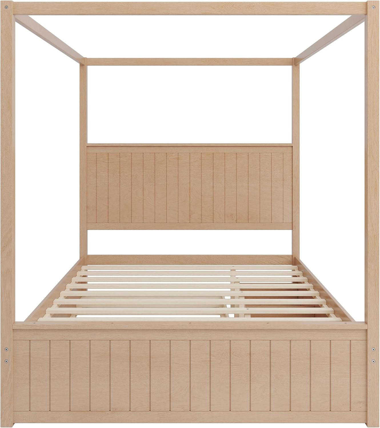 Solid Wood Canopy Bed With Drawers Trundle