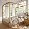 Queen Wood Canopy Bed Frame