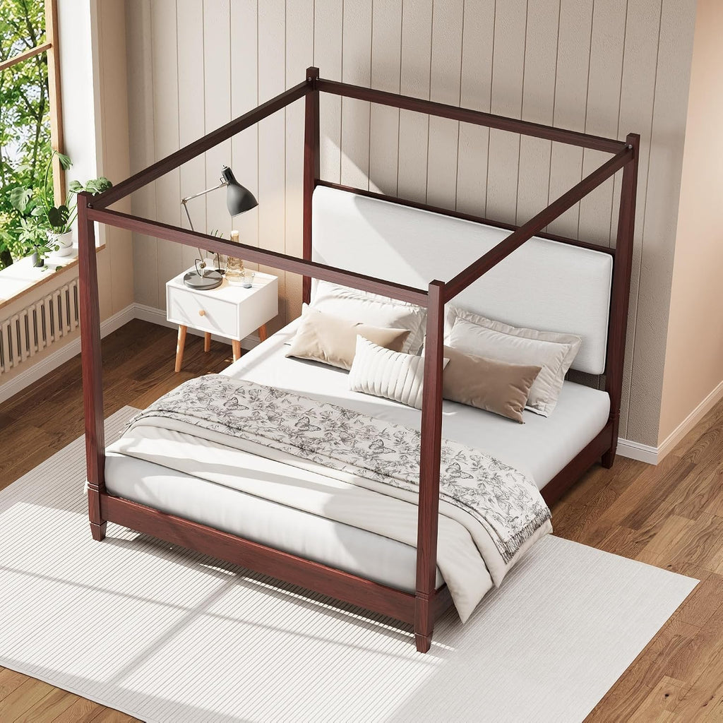 King Wooden Canopy Bed