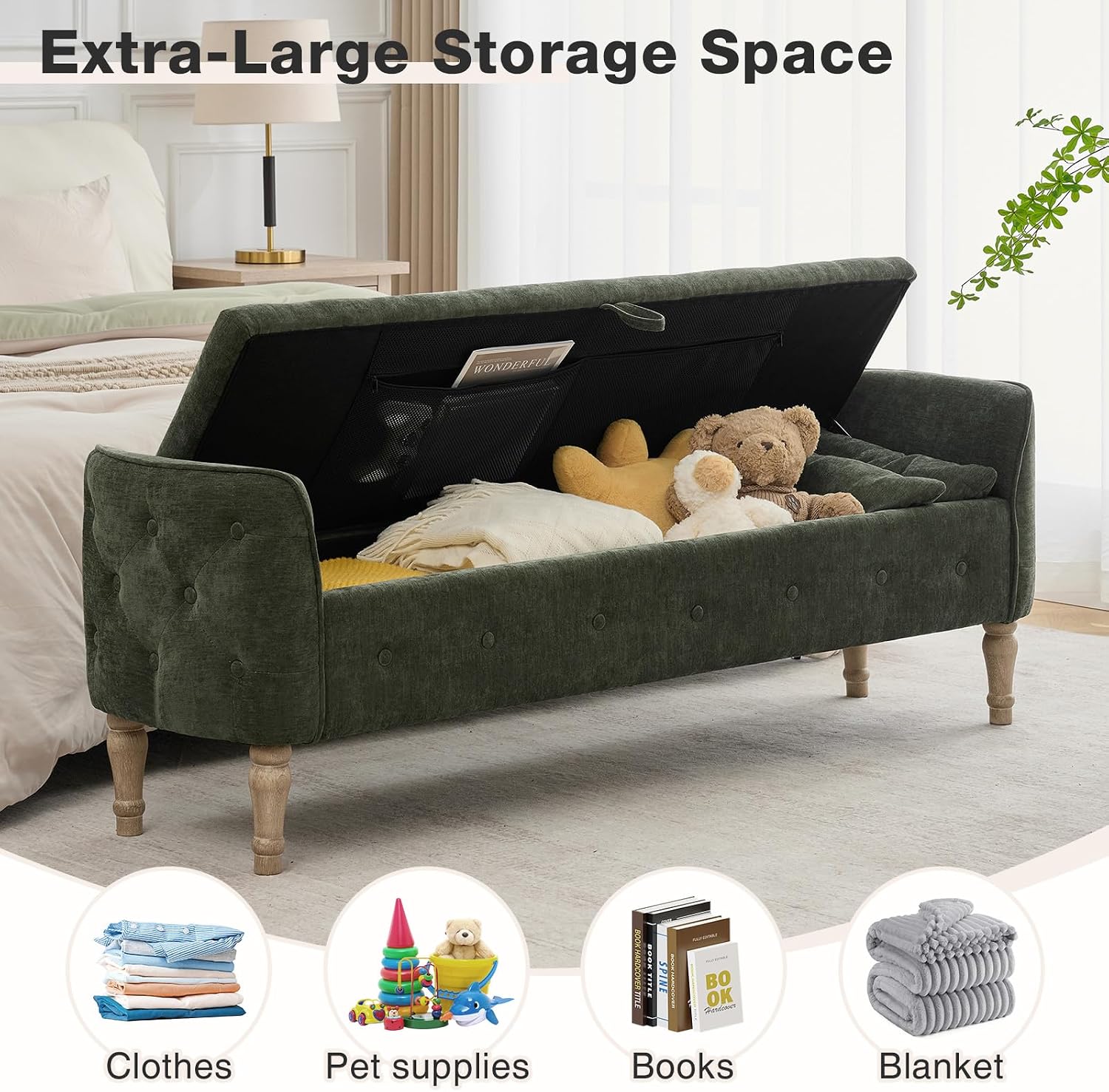 67" End of Bed Storage Bench