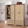 71" Wooden Armoire Wardrobe Closet Set