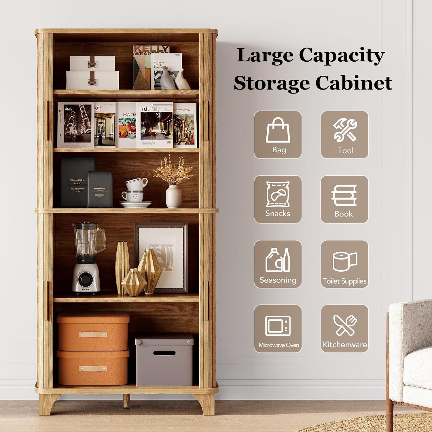 Tall Kitchen Pantry Storage Cabinet