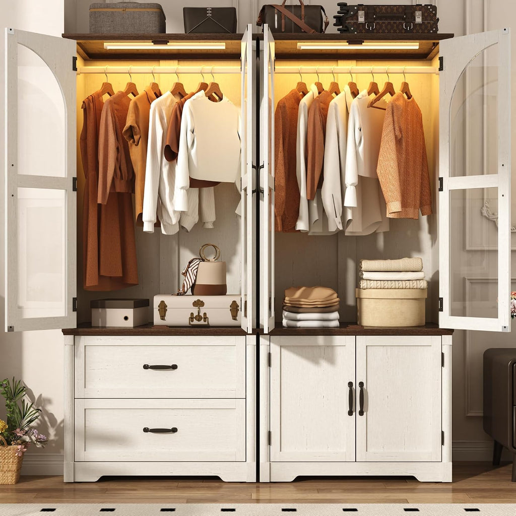 Tall Farmhouse Armoire Wardrobe Closet