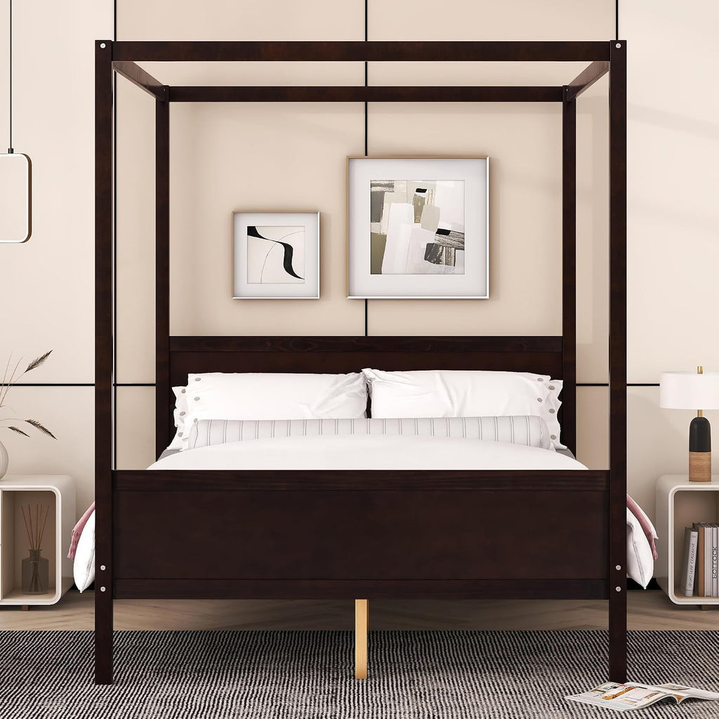 Queen 4 Post Wooden Canopy Bed Frame