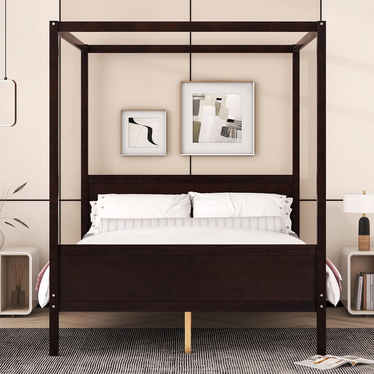 Queen 4 Post Wooden Canopy Bed Frame