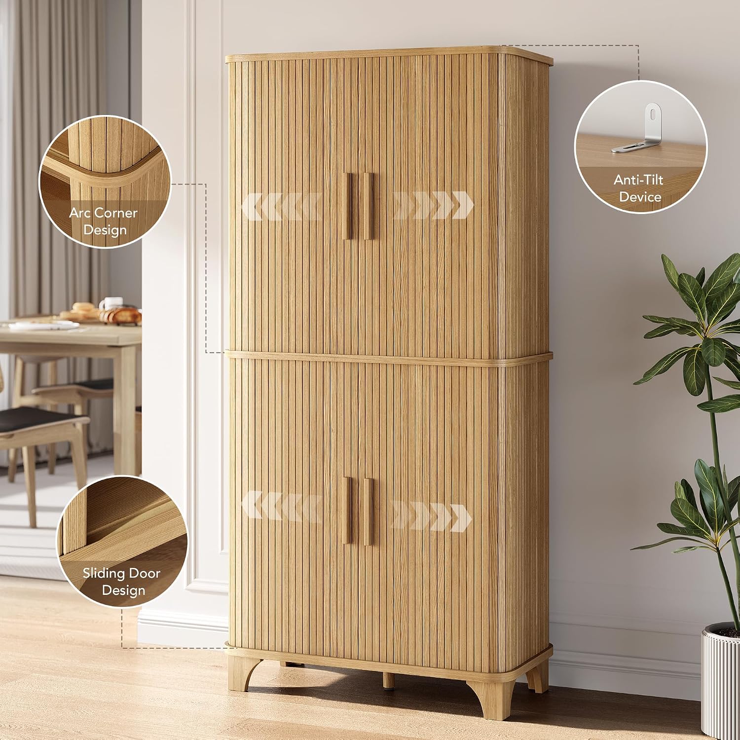 Tall Kitchen Pantry Storage Cabinet