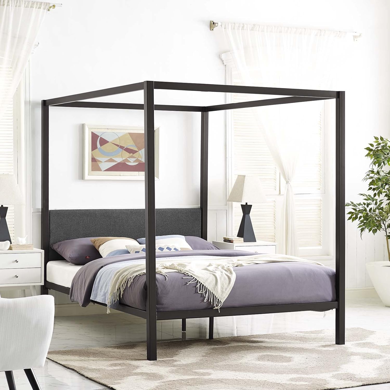 Raina Queen Metal Canopy Bed Frame