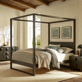 Alva King 4-Post Wood Canopy Bed